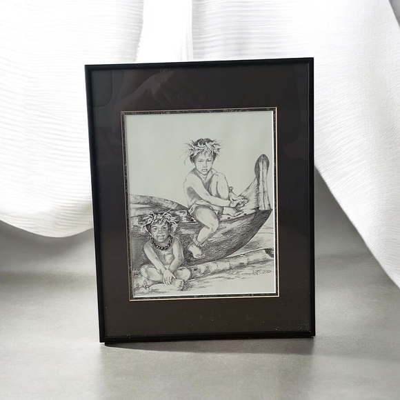 Helga M Vainowski Framed Print. POKI I. Paintung From MAUUI collection. 17 X 14" - Picture 2 of 14